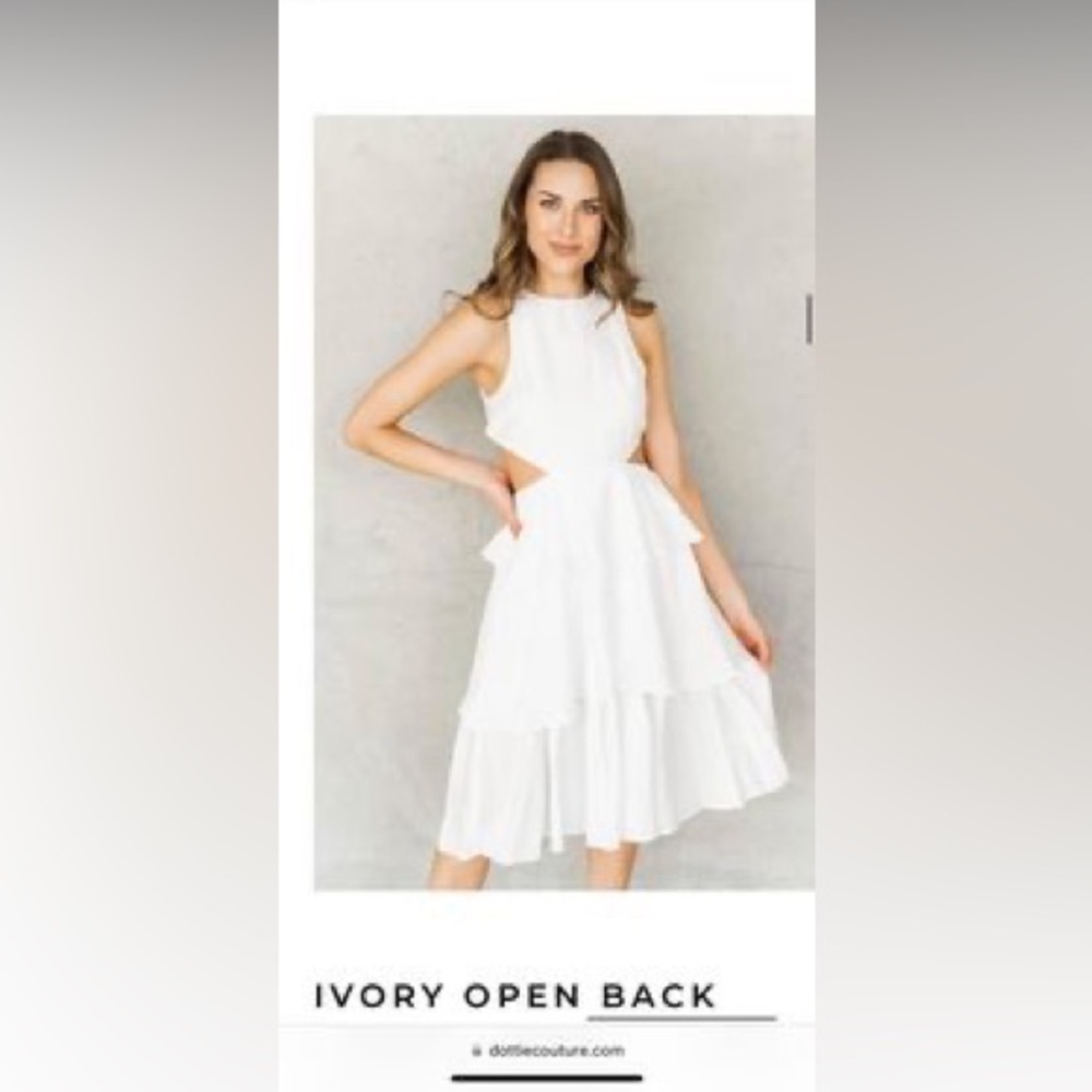 Dottie couture open back ivory dress
